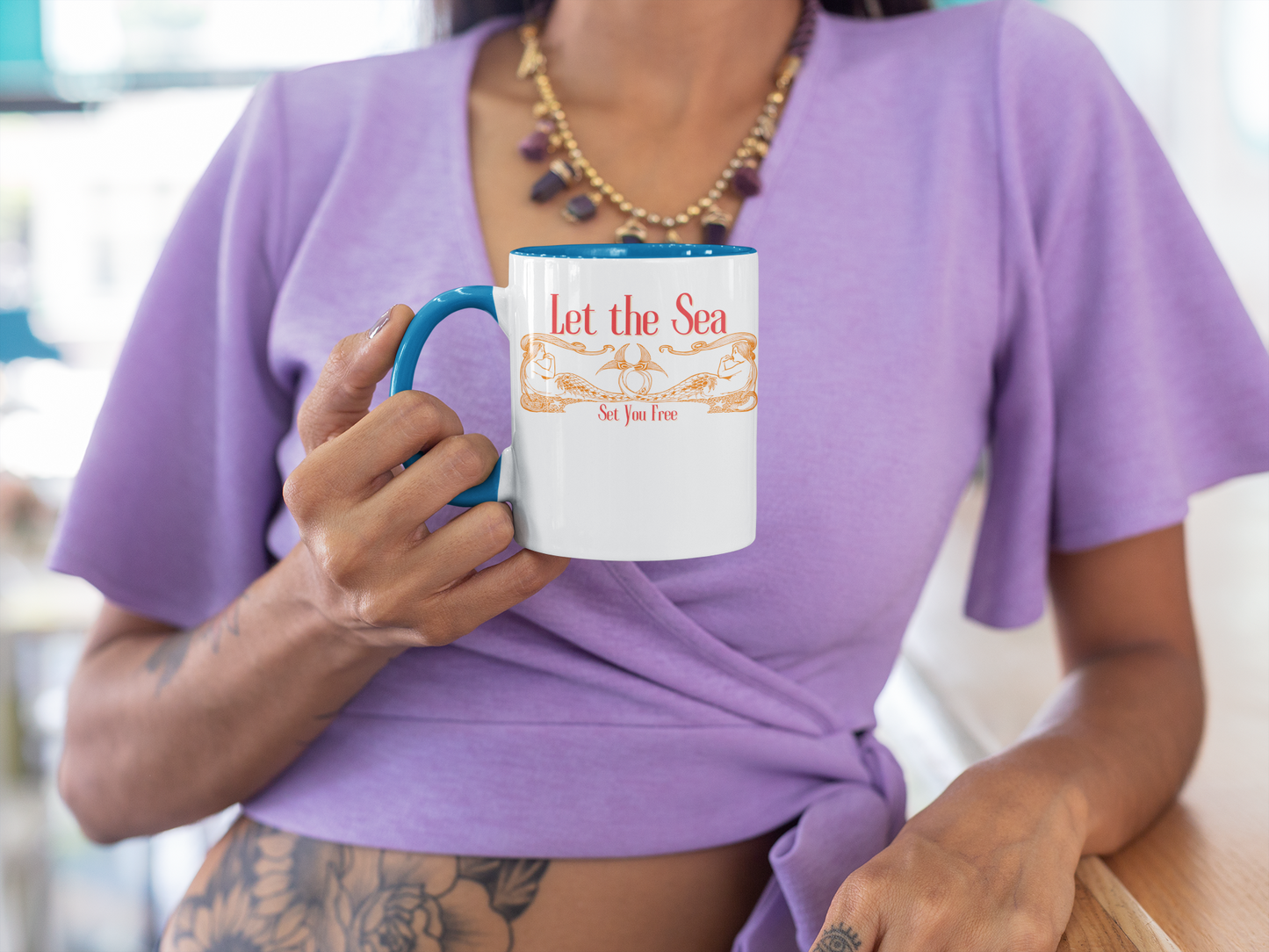 Let the Sea Set You Free – Nautical Mermaid Coffee Mug