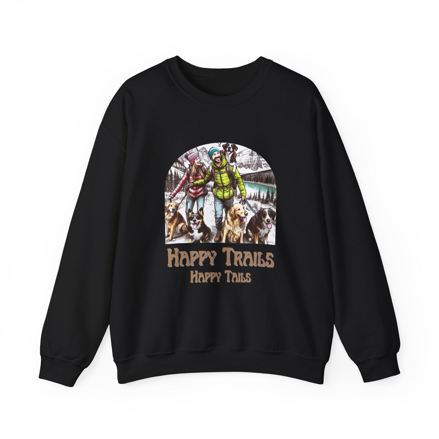 Happy Trails Happy Tails – Hiking Dog Graphic Unisex Sweatshirt
