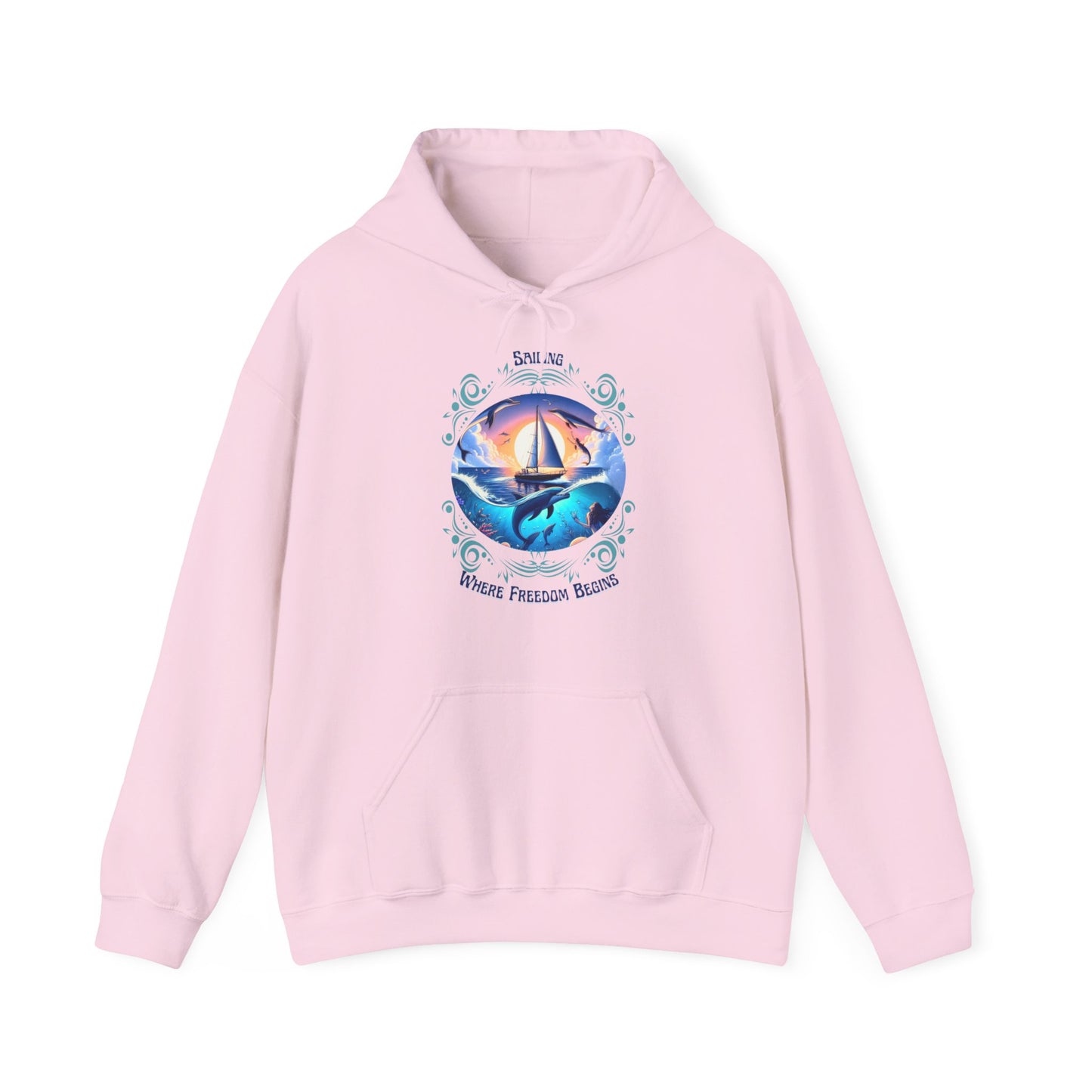 Sailing Where Freedom Begins – Nautical Sailing Hoodie