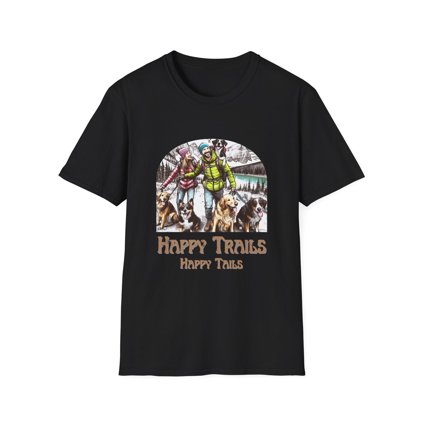 Happy Trails Happy Tails – Hiking Dog Graphic Unisex T-Shirt