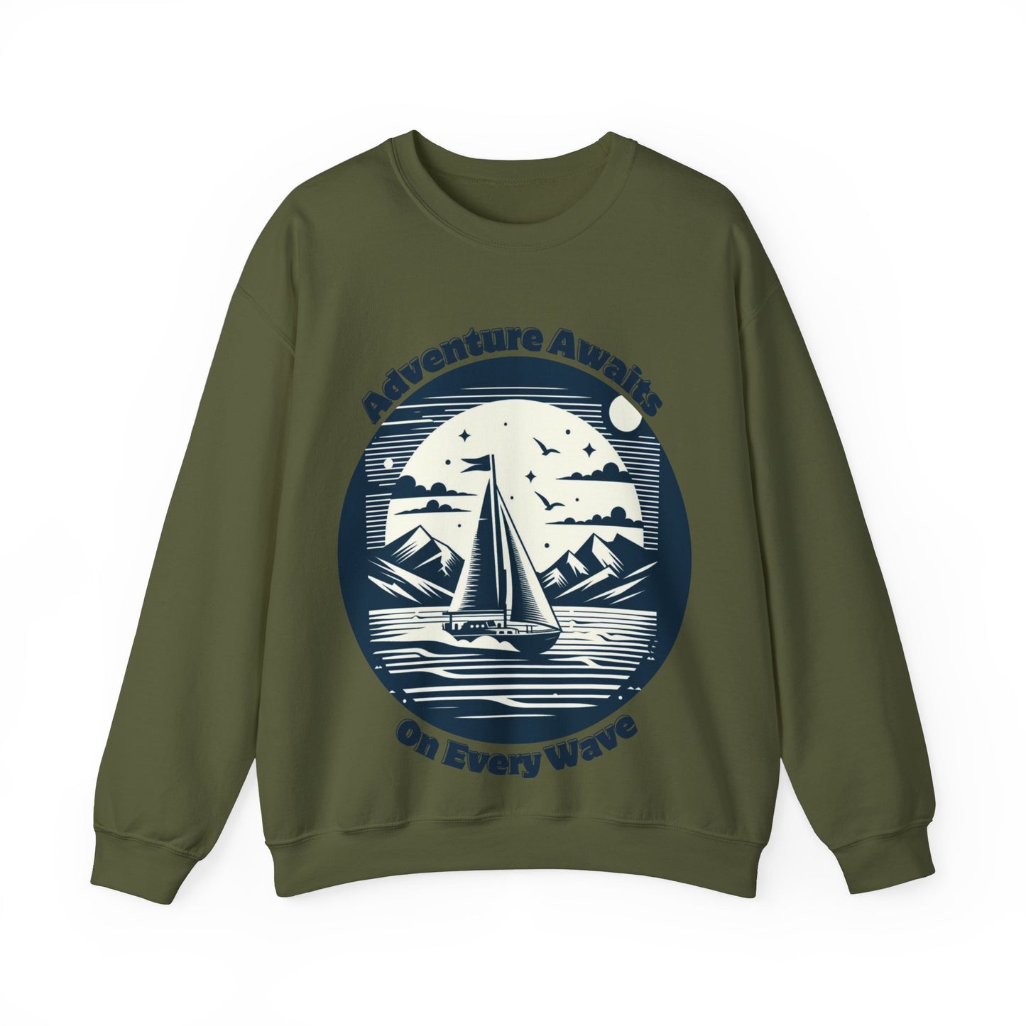 Adventure Awaits on Every Wave – Nautical Sailing Unisex Sweatshirt