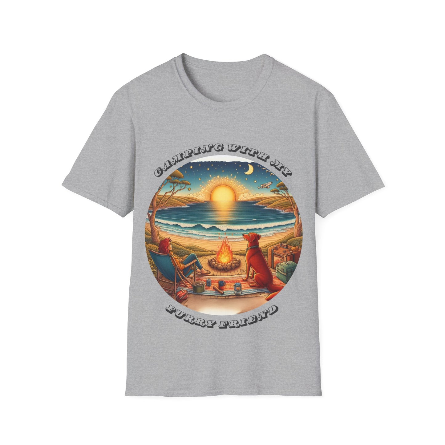 Camping With My Furry Friend – Dog Lover Camping Unisex T-Shirt