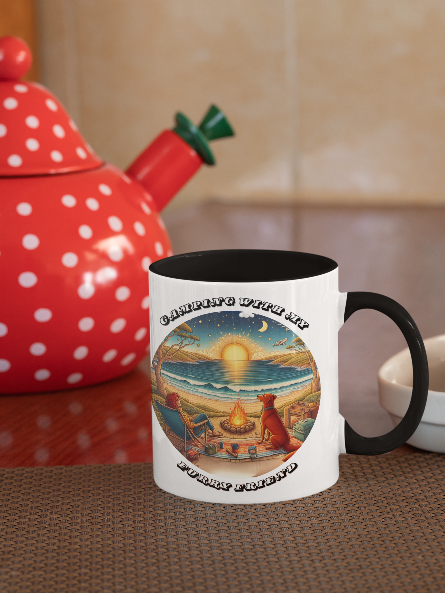 Camping With My Furry Friend – Dog Lover Camping Ceramic Mug