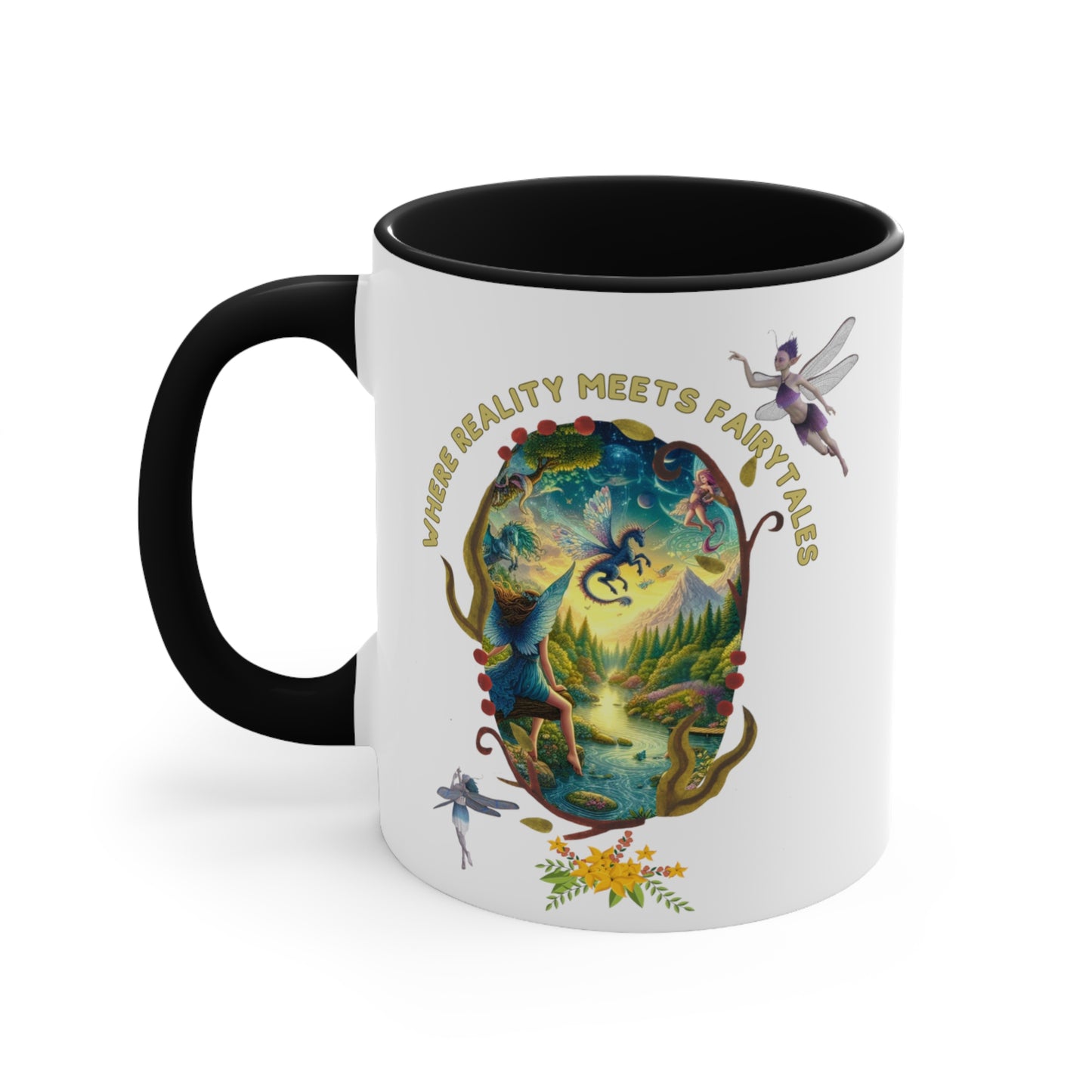 Where Reality Meets Fairytales – Fantasy Mug | Magical Graphic Coffee Mug