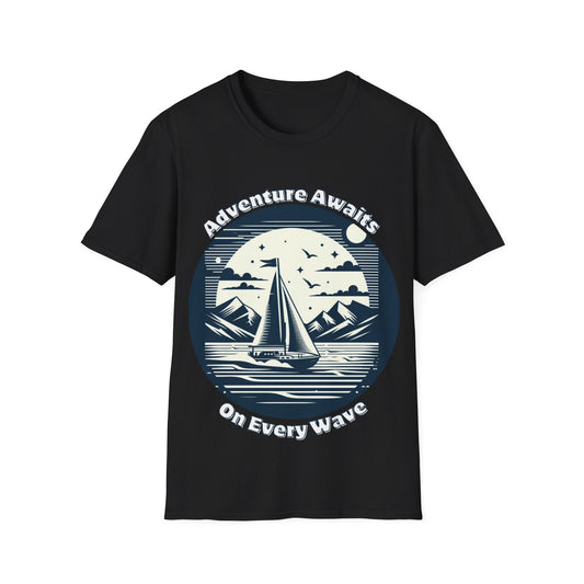 Adventure Awaits on Every Wave – Nautical Sailing Graphic Unisex T-Shirt