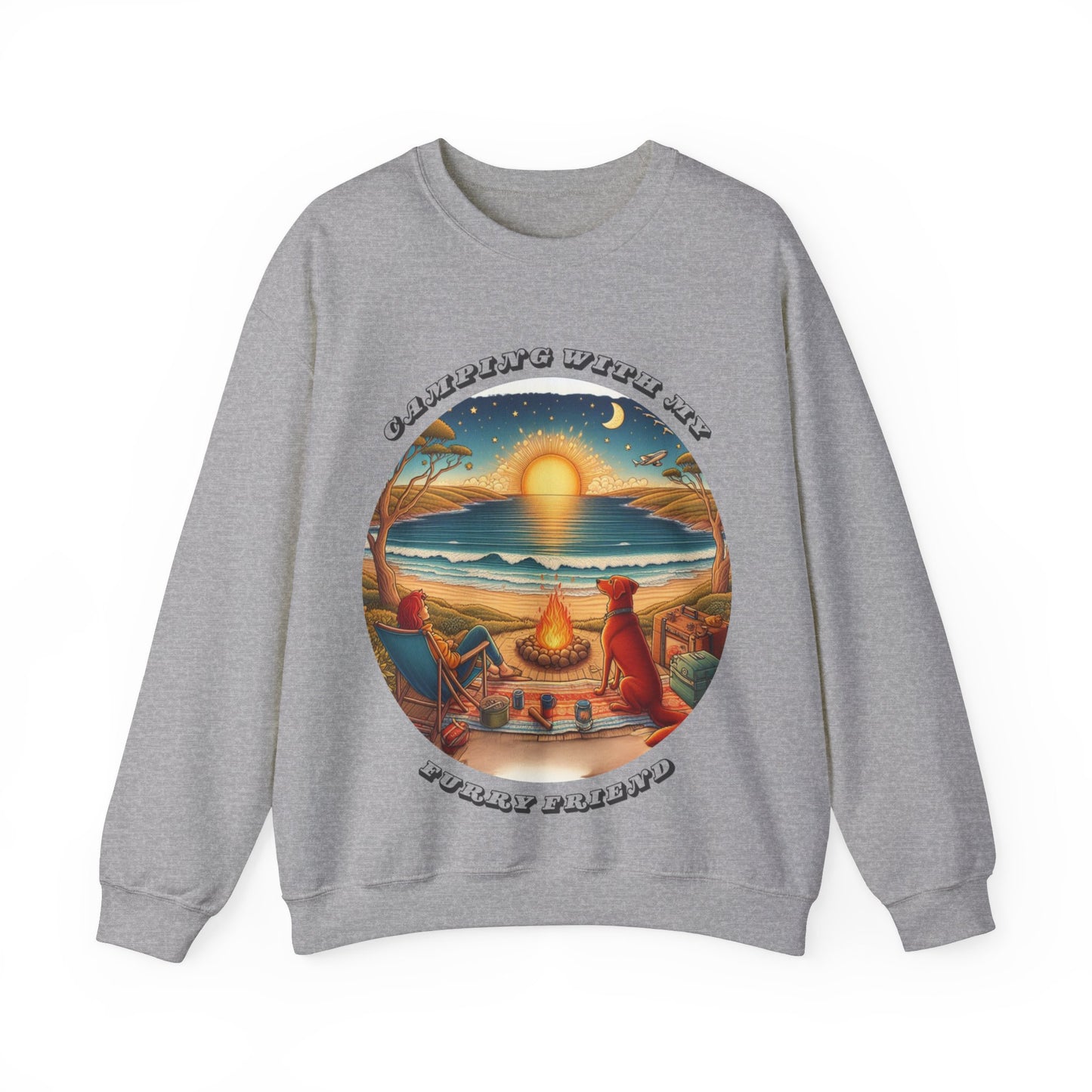 Camping With My Furry Friend – Dog Lover Camping Unisex Sweatshirt