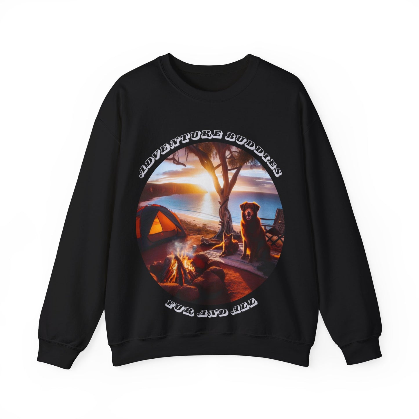 Adventure Buddies, Fur and All – Dog Lover Camping Unisex Sweatshirt