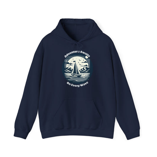Adventure Awaits on Every Wave – Nautical Sailing Hoodie