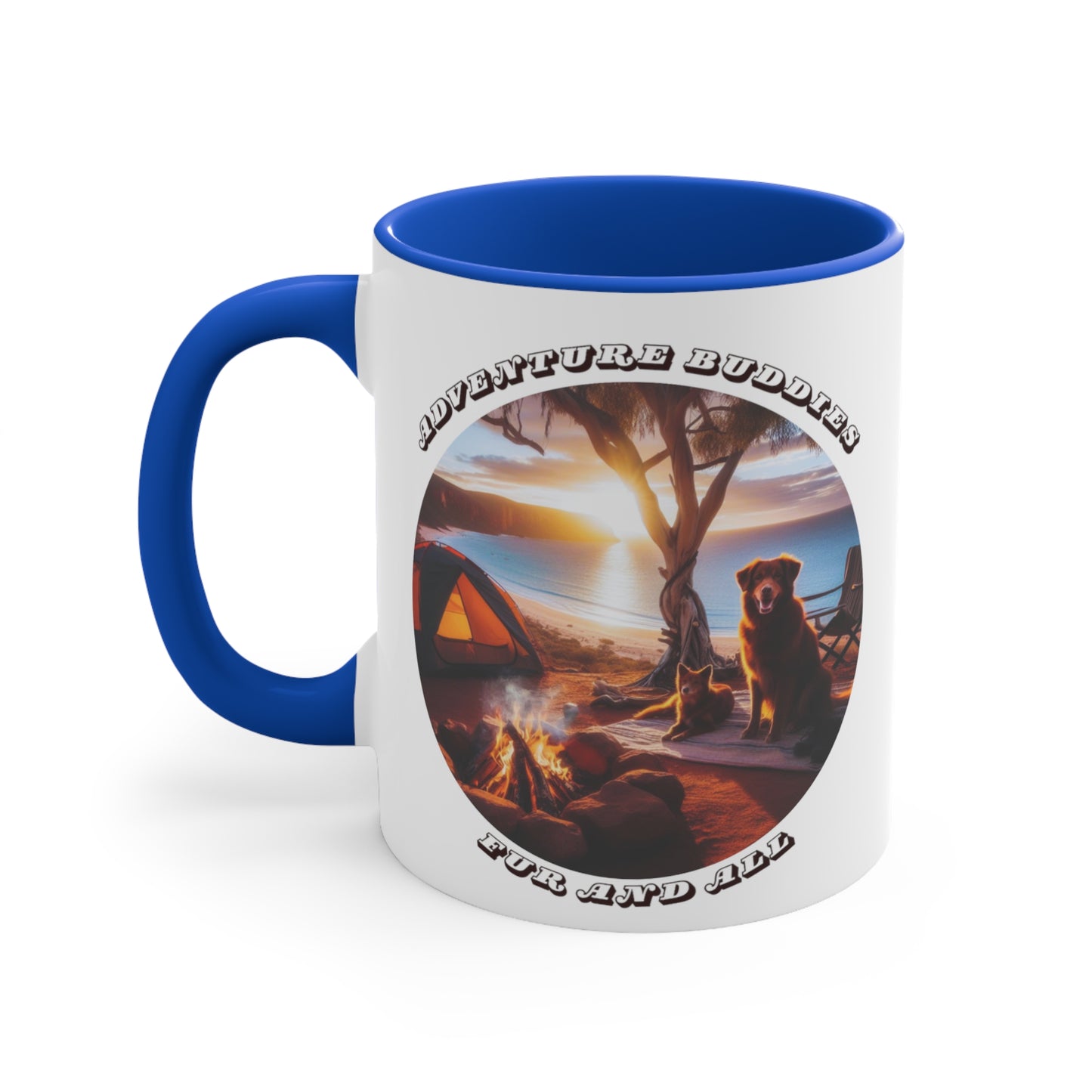 Adventure Buddies, Fur and All – Dog Lover Camping Ceramic Mug