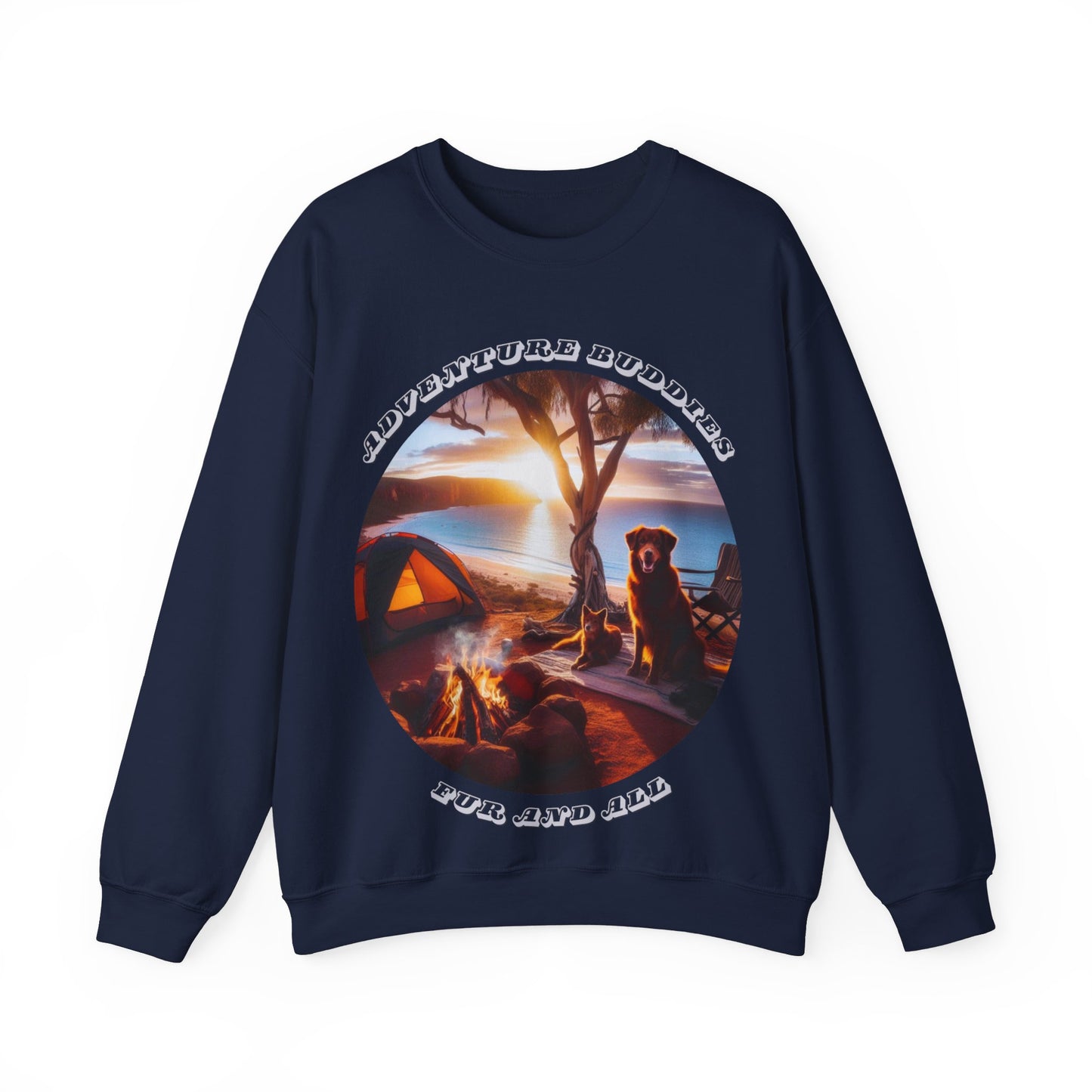 Adventure Buddies, Fur and All – Dog Lover Camping Unisex Sweatshirt
